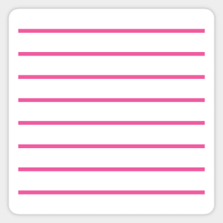 Narrow deep pink and white stripes 3 Sticker